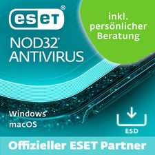 ESET NOD32 Antivirus 2025 ESD 1-10 PC/MAC 1-2 Jahre Lizenz per eMail