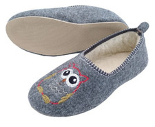 Damen Filz Hausschuhe Eule