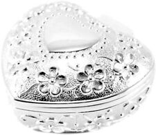 Schmuckschatulle Ringschachtel Schmucketui Herz klein Herzdose versilbert Gravur