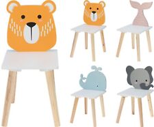 Kinderhocker Kinderstuhl Holzstuhl 52 cm 4 Tiermotive Bunt Kinderzimmer Kinder