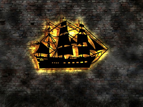 Wandbild boot segelboot - 3d,