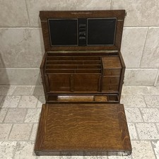 Antiker Schrank mit Schreibschräge aus Eiche - Bramah London Schloss (Teil vorhanden)