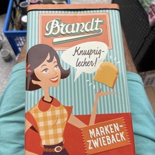 Brandt Zwieback Retro Blechdose - 23cm x 15cm x 9,5cm - Zustand gut
