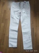 Recover Damenhose, Jeans, Größe 44, neu, helle Hose mit Stickerei