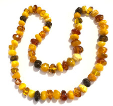 Bernsteinkette baltischer Bernstein Amber unregelmäßige Kugeln Kette 72 cm