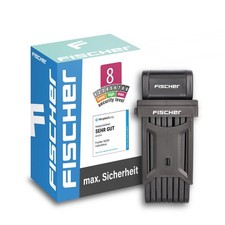 FISCHER Faltschloss Fahrrad XL 110cm mit Halterung, extra lang für 1-2 Fahrräder