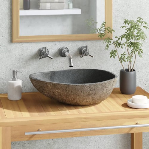 Flussstein waschbecken oval - flussstein,
