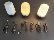 3x LED Nachttischlampe Camping Licht Akku Kalt Warm Weiß USB Ladekabel Mobil