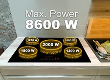 Glaskeramik Kochfeld Induktion autark 77cm Acopino KMI5 mit Sensor Touch Control