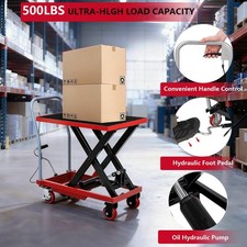 Hubwagen Hubtisch Scherenhubwagen Hydraulisch 227kg Traglast  285-720 mm Hubhöhe