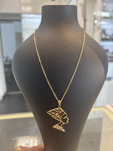 585 gold kette mit nofretete - 585,
