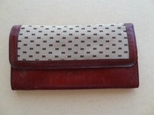 Sehr schöne Geldbörse aus Leder und Leinen