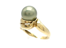 Größe 55 Ring 333 GOLD 8 Karat Gelbgold Tahiti-Perle anello Goldring G2597/24