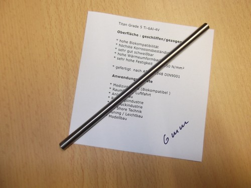 Titan rundmaterial 6mm grade - rundmaterial,