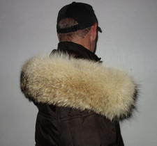 Kojote Pelz Kapuze Kragen Echt