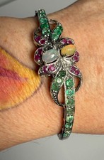 Edelstein Armreif 925 Silber