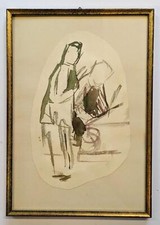 Meisterzeichnung aquarelliert - München 1926 - Akademie - unbekannter Künstler 