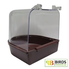 Badehaus für Gittertür - Vogelbadewanne - Badehäuschen weiß o. braun