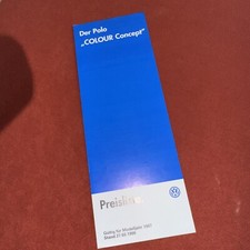 Preisliste Katalog VW Polo Colour Concept 27.03.1996