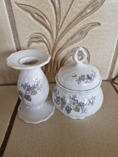 Zuckerdose  und Kerzenhalter Seltmann Weiden Regina VEILCHEN
