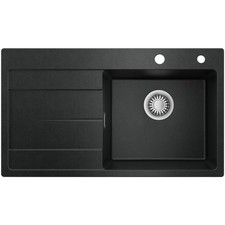 78x45 cm Granit Küchenspüle Spülbecken mit Abtropffläche inkl Siphon & Über