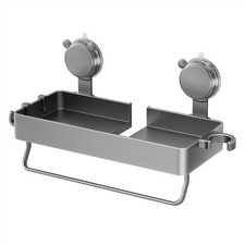 Duschstange Ablagewanne Saugnapf Seifenhalter Wandmontage Organizer für Bad