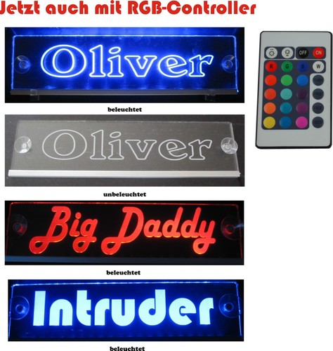 Trucker lkw namensschild led - namensschild,