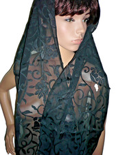 eleganter Abend Schal schwarz 145 cm x 34 cm Rosen Ranken Stola Tuch NEU