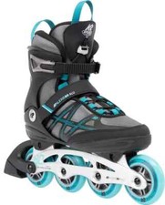 K2 Skates ALEXIS 80 ALU Inline Skates Damen  grau - cyan  Größe EU: 39.5