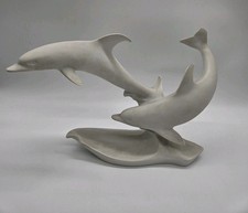 AK Kaiser Bochmann  Porzellanfigur Porzellan Delfine Dolphins Weißware 