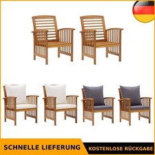 2x Akazie Massiv Gartenstuhl