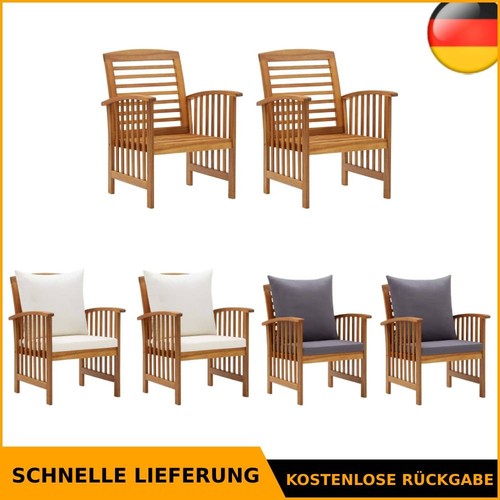 Akazie massiv gartenstuhl - 2x,