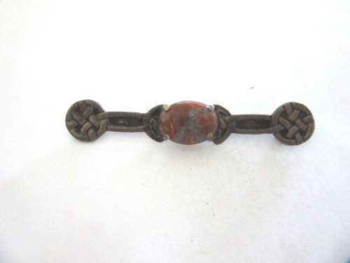 Antike silberbrosche braunem - antike,
