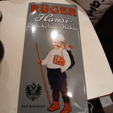 Werbeschild Emaille Rüger