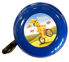Bike Fashion Kinder Fahrradklingel „Felix der Hase“, blau, Ø 55 mm
