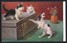 Künstler-AK Junge Kätzchen