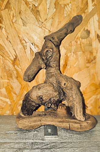 Holzskulptur baumwurzel braun - holzskulptur,