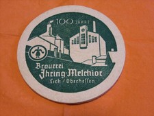Bierdeckel ,  100 Jahre Brauerei Ihring-Melchior , dicker Filz