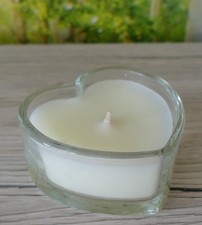 Teelicht, Herz,Kerze, creme