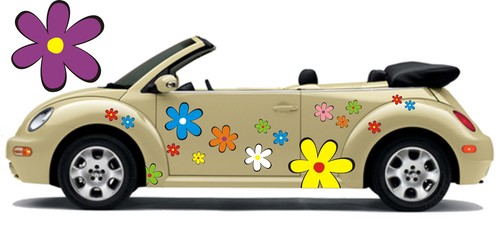 Hippie blumen auto aufkleber - hippie,