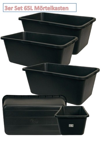 3er set mörtelkasten eckig - set,