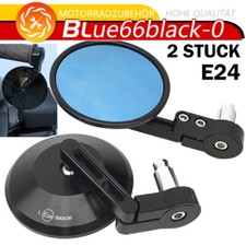 Paar Blau Glas Rückspiegel Motorrad Lenker End Spiegel Lenkerendenspiegel Rund
