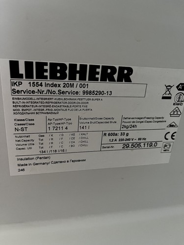 Einbaukühlschrank liebherr - einbaukühlschrank,