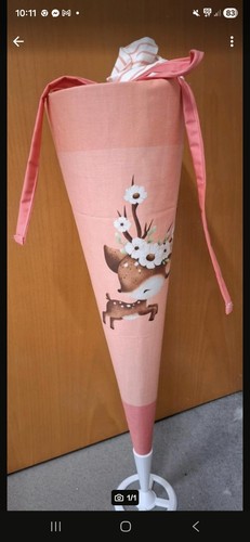 Schultüte stoff reh mädchen - schultüte,