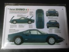 Blechschild Schild 20x30 Ferrari Dino, 1967, blau, Poster Deko, Info-Bild PK3