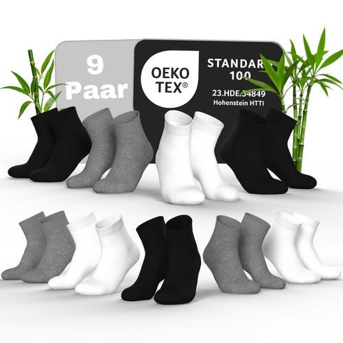 Bambus quarter socken - (9, paar)