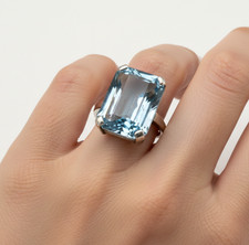 Silber 835 Ring mit Aquamarin