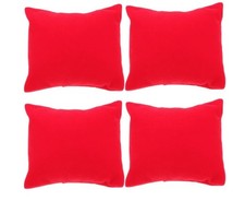 4er Set Uhrenkissen Samt Rot