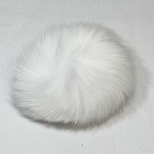 Pelz Bommel Echt Blaufuchs Weiß Naturhaar Echtfell sehr weich kuschelig Neu