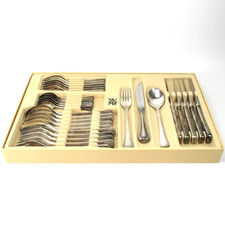 WMF Besteck Set Serie Den Haag 30-teilig Versilbert 90er Silber-Auflage Perlrand